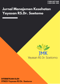 Jurnal Nasional ARS : Jurnal Manajemen Kesehatan Yayasan RS Dr.Soetama Vol. 7 No. 2, Oktober 2021