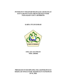 Image of KTI Keluarga : PENERAPAN TERAPI RENDAM KAKI AIR HANGAT DAN GARAM UNTUK MENGURANGI NYERI PADA KLIEN GOUT ARTHRITIS